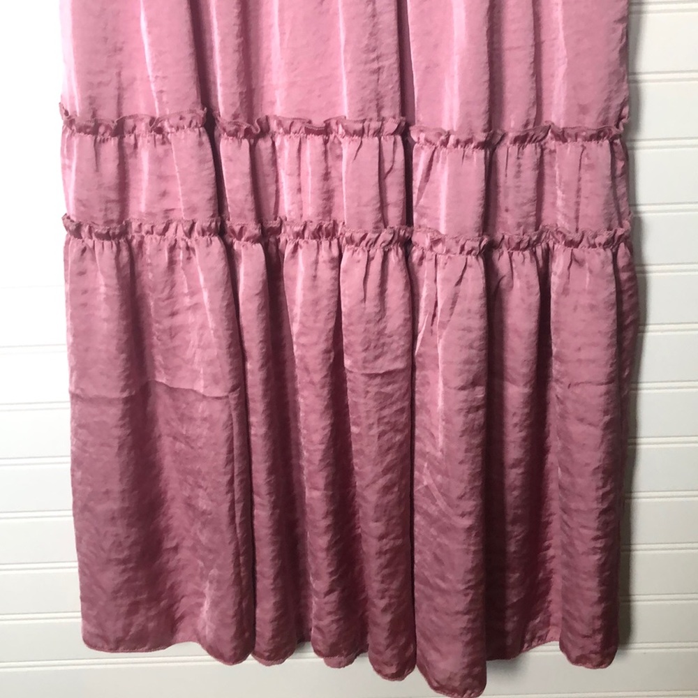 Skirt Pink Maxi Tiered Layered Size M - Picture 3 of 5
